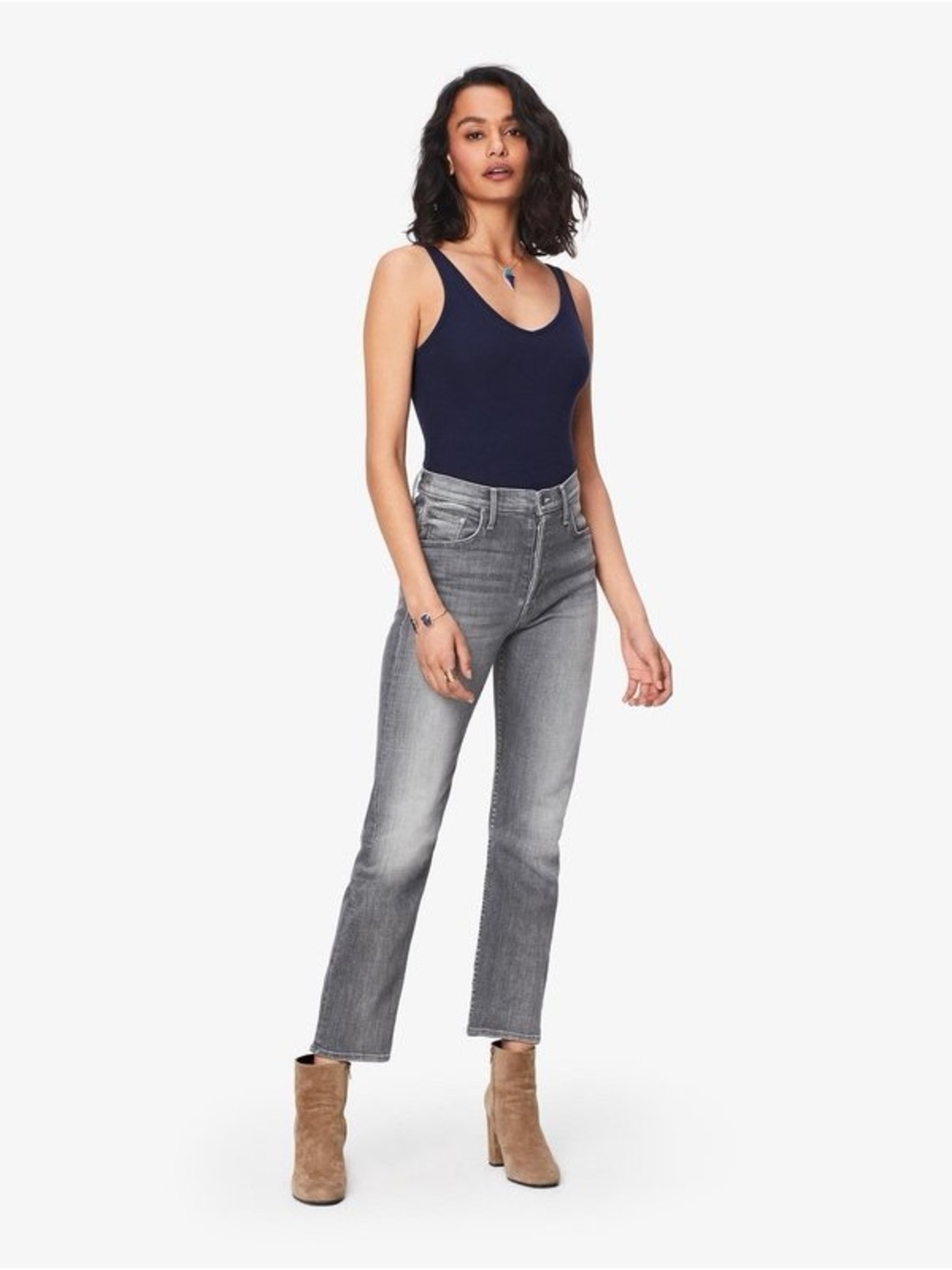 Mother The Tomcat Ankle Jeans 27 Beam Me Up Grey